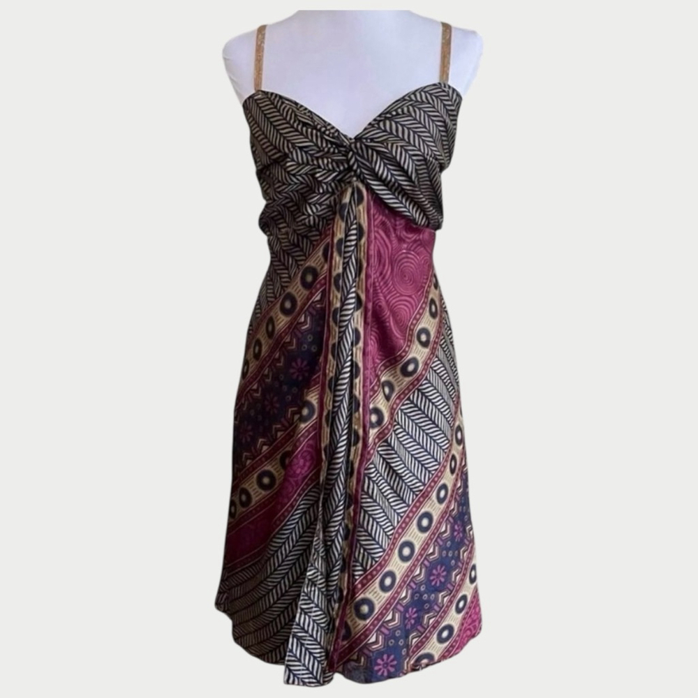 Style Unlimited Gold Blue One Size Dress